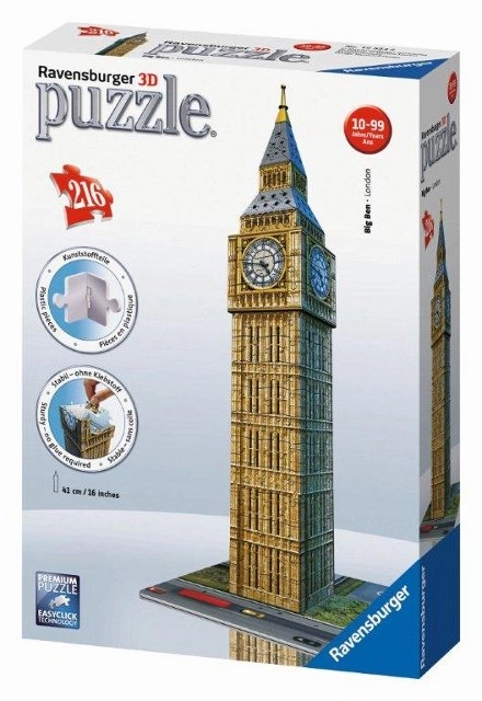 3D puzzle Big Ben, Londýn 216 dielikov