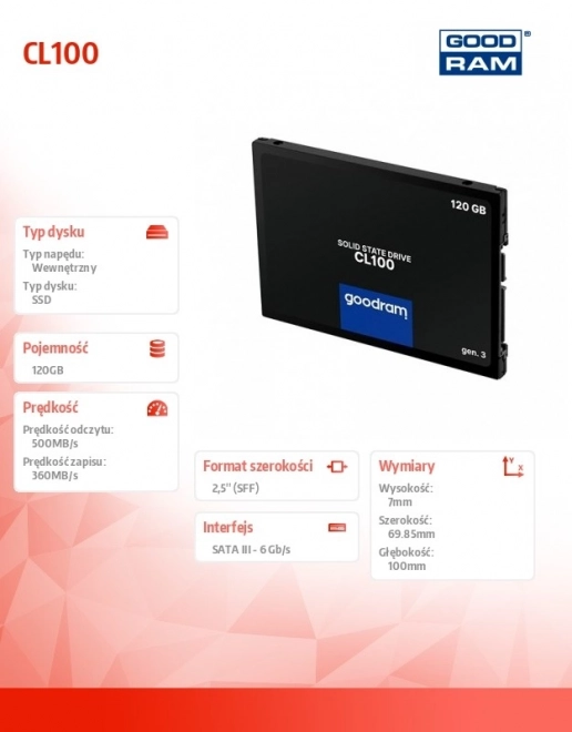 SSD disk CL100 G3 120GB SATA III 2,5