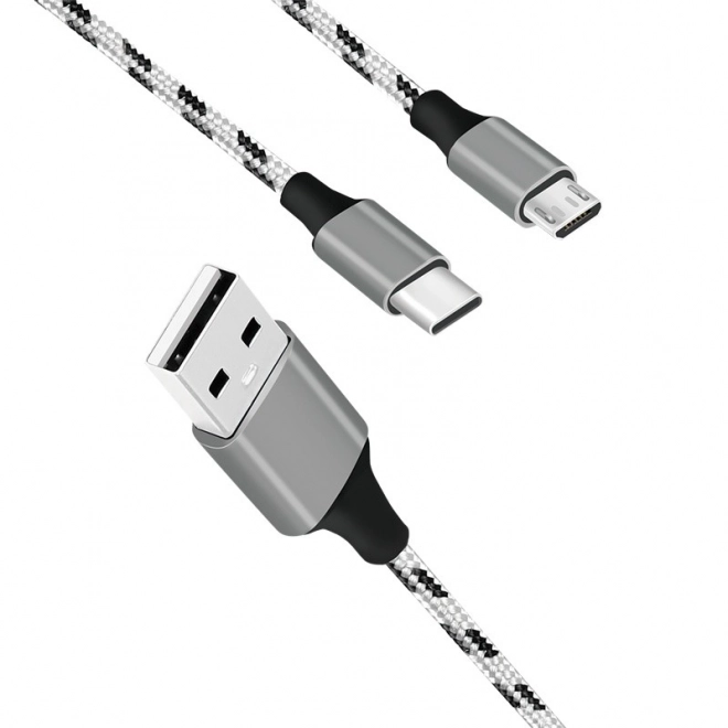 Univerzálny kábel 2 v 1 USB A na Micro USB a USB-C LogiLink 1,2 m