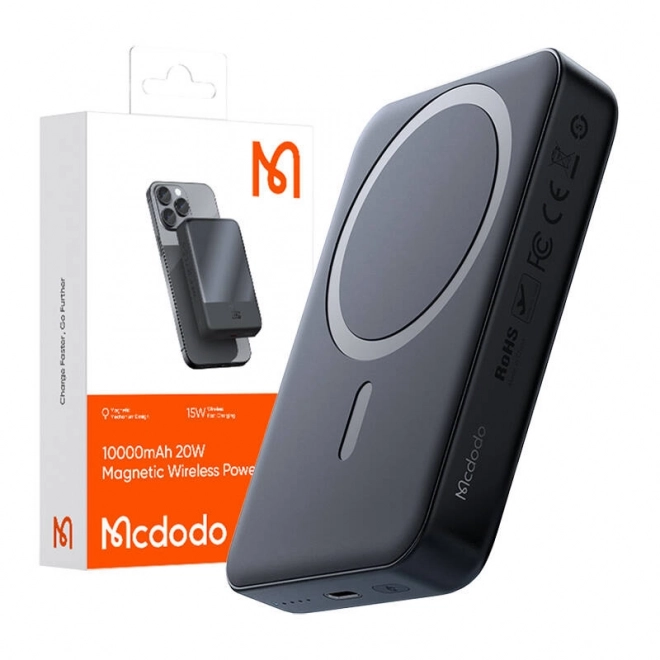 Mcdodo magnetická powerbanka 10000mAh, 20W čierna