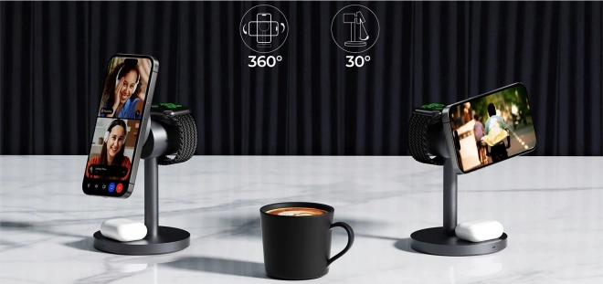 Bezdrôtová nabíjačka Aukey MagFusion 3 v 1