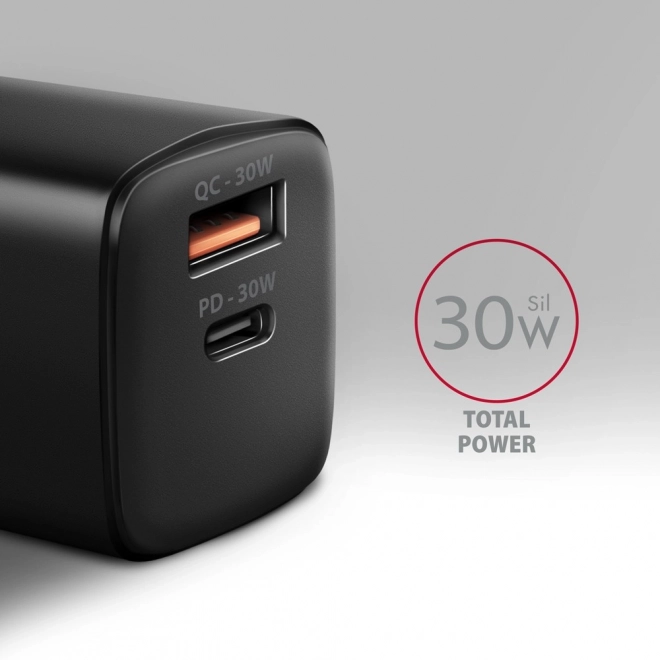 Rýchlonabíjačka do siete Axagon 30W s duálnym výstupom USB-C a USB-A
