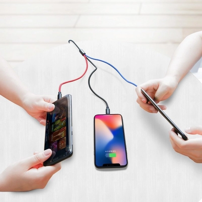 Baseus Univerzálny 3v1 Nabíjací Kábel USB C/Lightning/Micro - Čierny