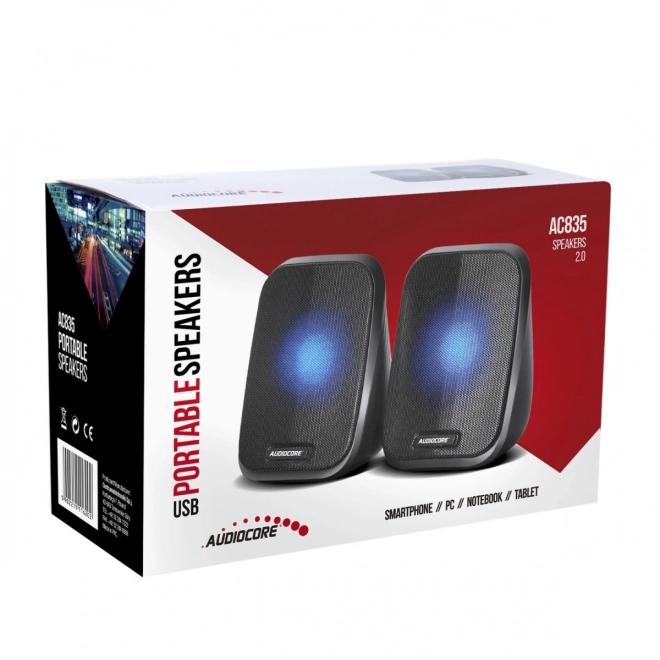 Počítačové reproduktory 6W USB čierne