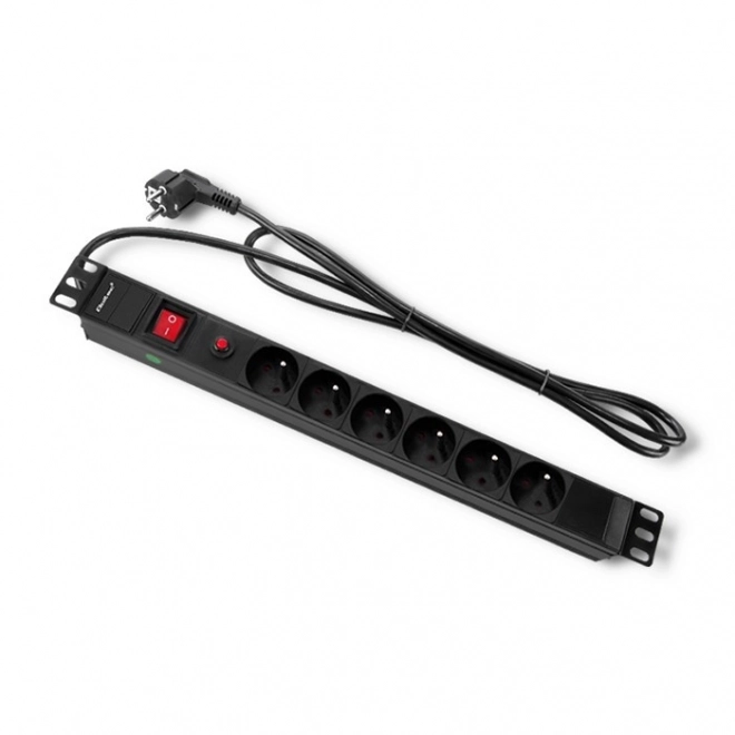 Listva zasilania pre RACK 19 palcov 1U 6 SCHUKO 2m