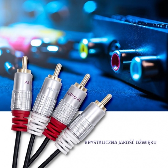 Kábel 2x RCA mužský / 2x RCA mužský 3m čierny