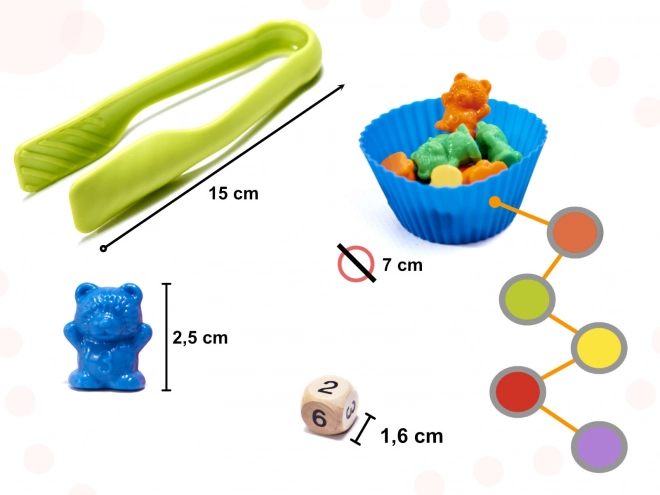 Detská hra Počítanie medvedíkov 61 kusov - Montessori