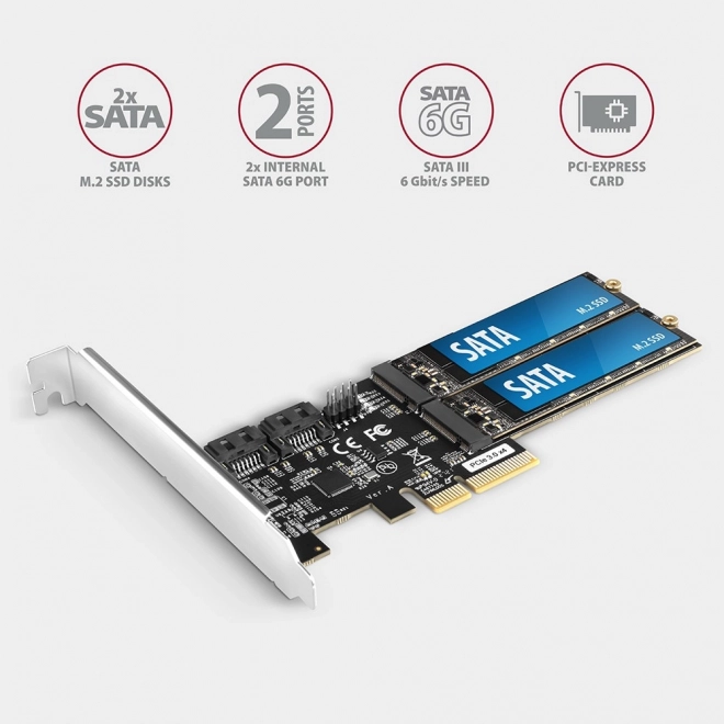PCIe Kontrolér s 2x SATA a 2x M.2 Portmi