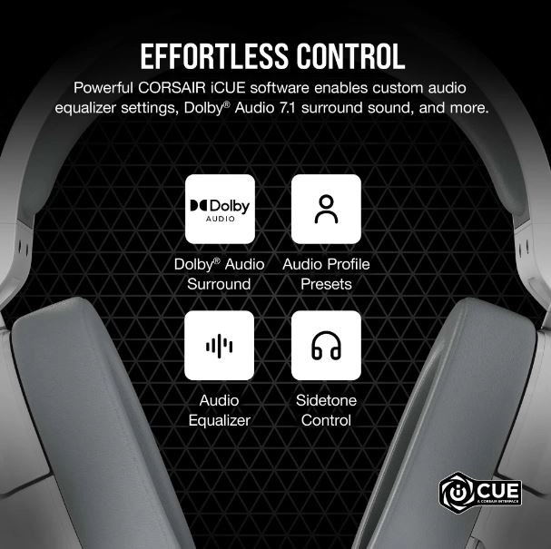 Herné slúchadlá Corsair HS55 Surround biele