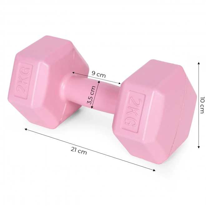 Sada ružových činiek 2x2 kg ModernHome pre fitness
