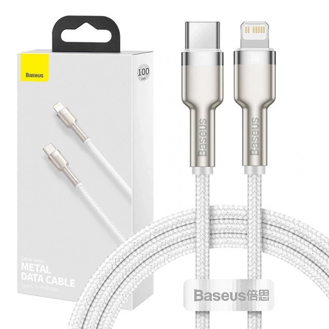 Baseus Cafule USB-C na Lightning Nabíjací Kábel 1m Biela