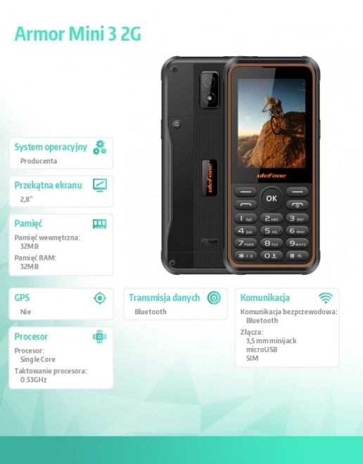Ľahký telefón Armor Mini 3