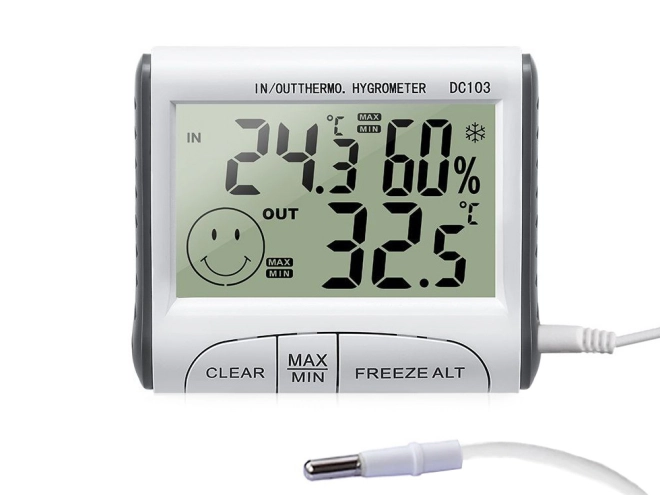 MAX/MIN pamäť a voľba °C/°F