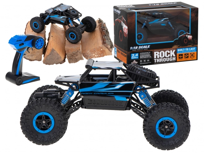 RC Rock Crawler HB z diaľkovým ovládaním 1:18 modrý