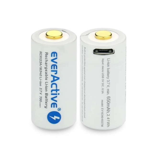 Akumulátor everActive 16340 Li-ion 700 mAh micro USB