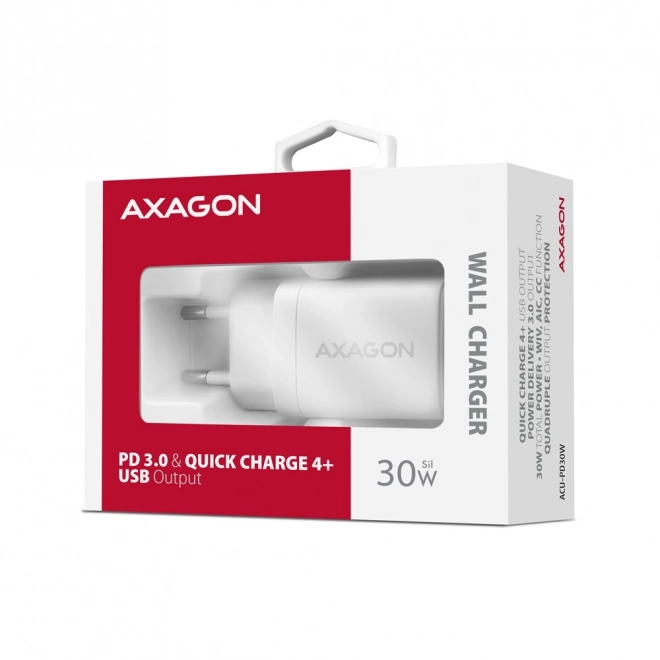 Nabíjačka AXAGON ACU PD30W s USB-C a rýchlym nabíjaním