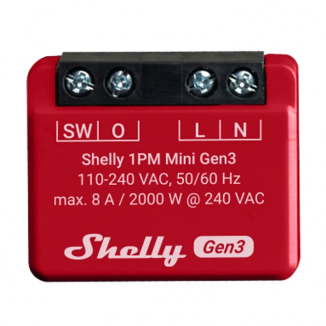 Inteligentný spínač Shelly 1PM Mini Gen3 s WiFi a Bluetooth