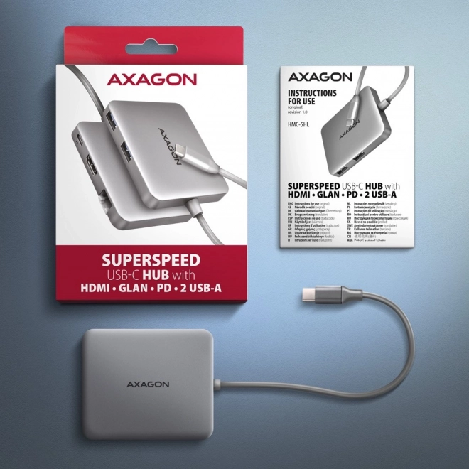 Viacportový USB-C hub s HDMI rozlíšením 4K a napájaním PD 100W