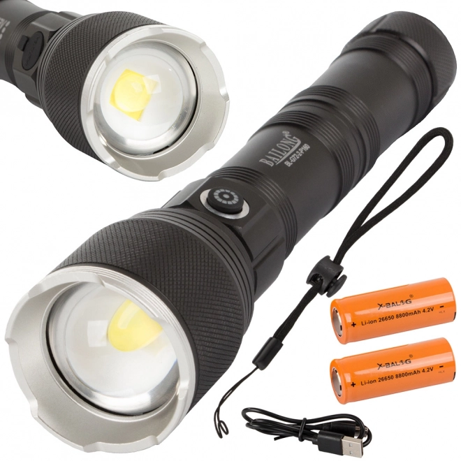 Latarka taktická vojenská s LED Cree XHP160 a zoomom