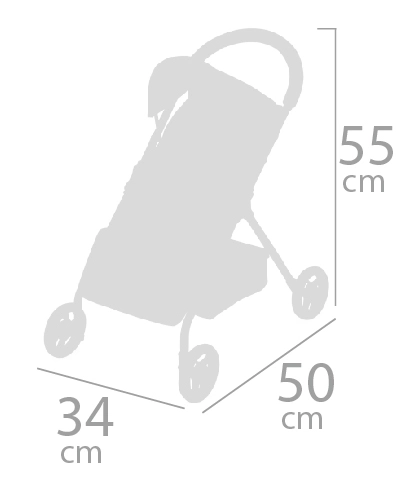 DeCuevas Sportový kočík pre bábiky so plyšovou bábikou Pipo 2022 - 55 cm
