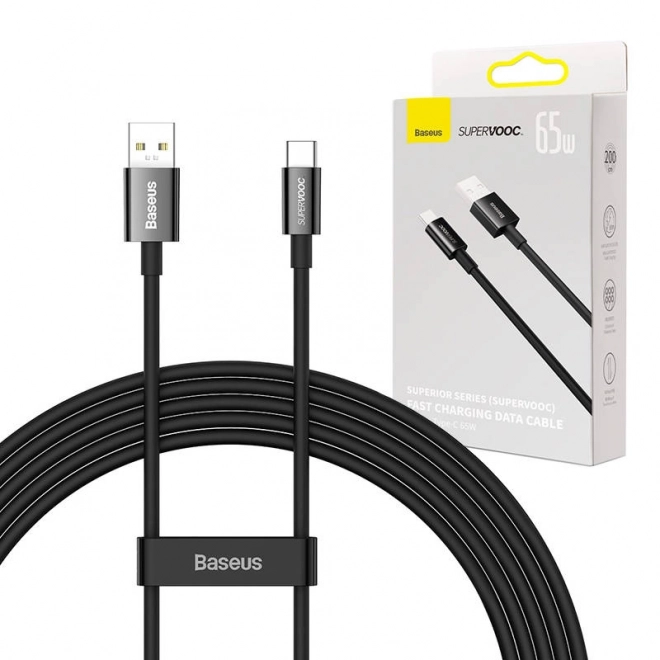 Kabel Baseus Superior Series USB-C 65W 2 m čierny