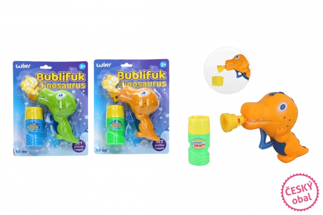 Fúkač bublín v tvare dinosaura 55 ml – Oranžový