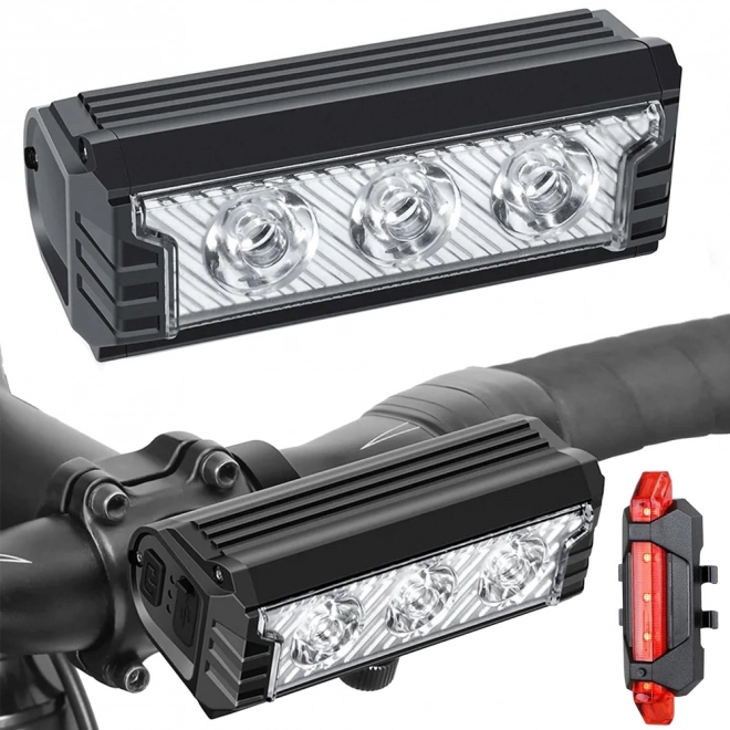 Sada osvetlenia na bicykel USB LED svetlá