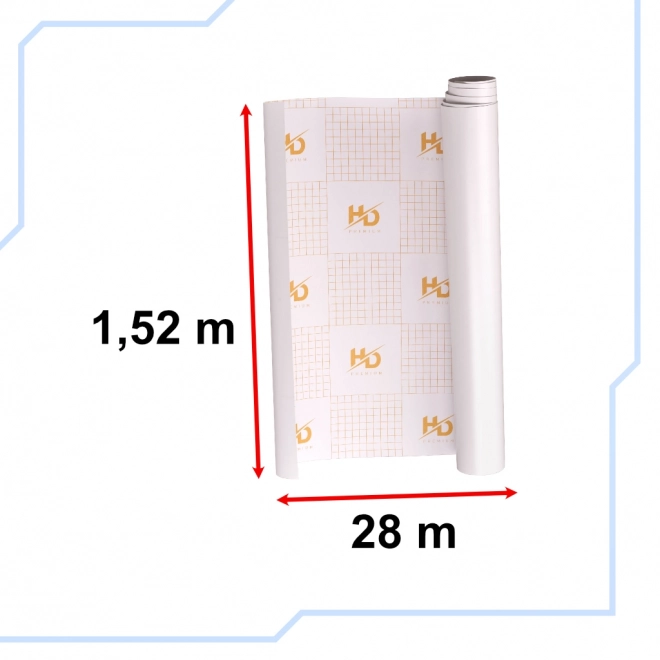 Matná biela samolepiaca fólia 1,52x28m