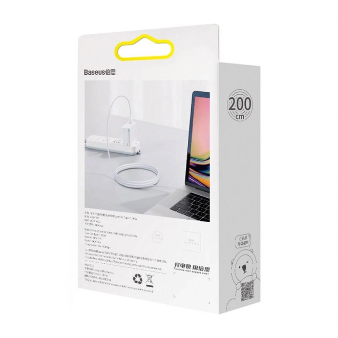 Kábel Baseus Superior Series USB-C na USB-C, 100 W, 2 m (biely)