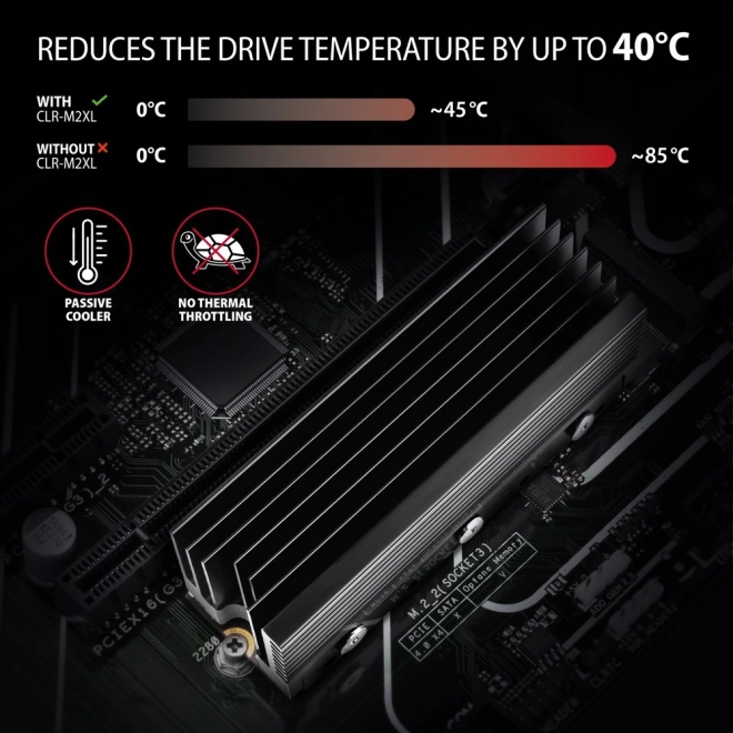 Pevná hliníková chladiča pre SSD disky M.2