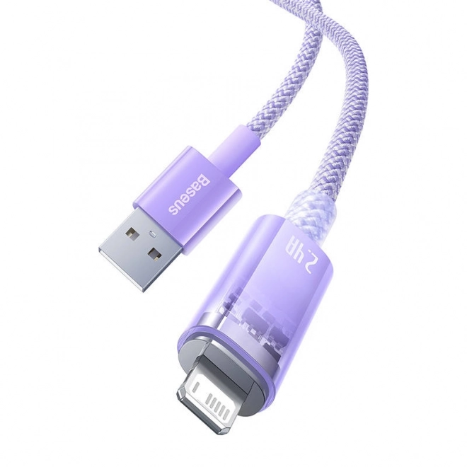 Rýchlonabíjací kábel Baseus USB-A na Lightning Explorer Series 1 m 2,4 A (fialový)