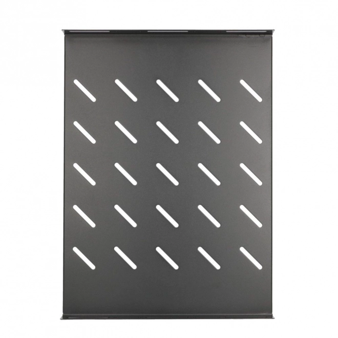 Čierna polica 1U pre 19" rack skrine s hĺbkou 600 mm