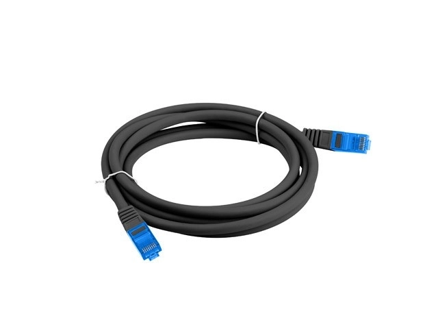 Patchcord kat.6a S/FTP čierny 5m