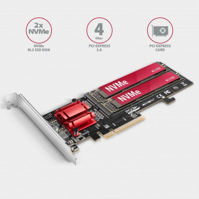 PCIe adaptér s dvojitým slotom pre SSD