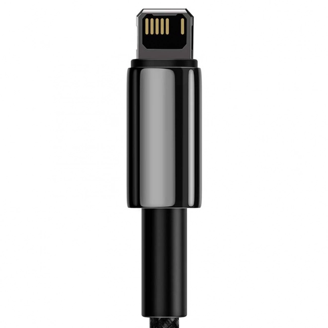 Baseus wolfrámový zlatý rýchlonabíjací kábel USB na iPhone 2,4A čierny 1m