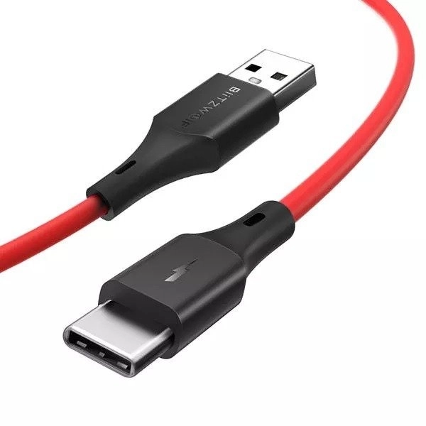 USB-C kábel BlitzWolf 3A 1,8 m - červený