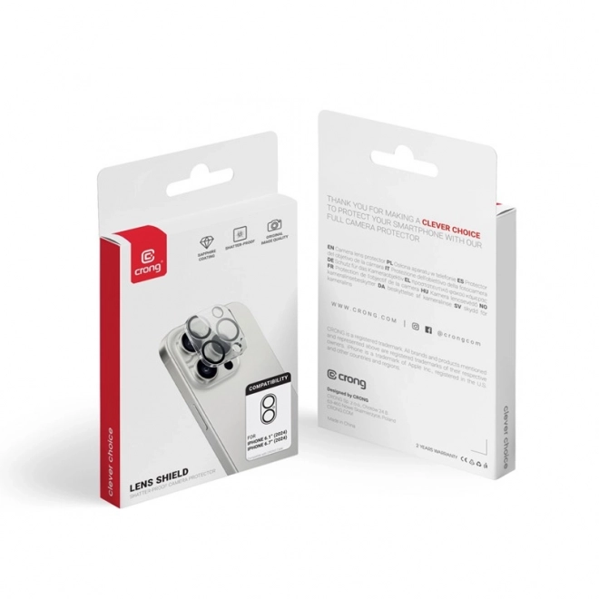 Ochranné sklo Crong Lens Shield pre iPhone 16 a iPhone 16 Plus