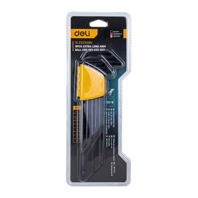 Extra dlhá sada šesťhranných kľúčov Deli Tools