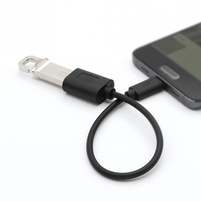 Kábel OTG USB AŽ - USB C 15 cm čierny