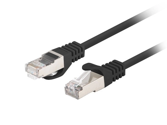 Patchcord kat.6 FTP 1m čierny 10-kusový balík