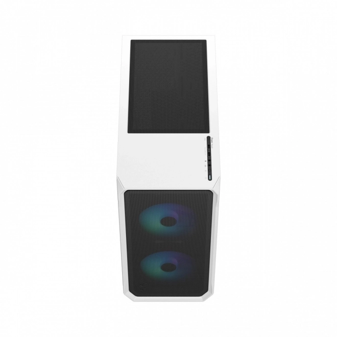 Biela RGB herná skriňa Focus s TG Clear Tint