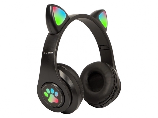 Bezdrôtové slúchadlá Bluetooth 5.0 LED pre deti – Čierna
