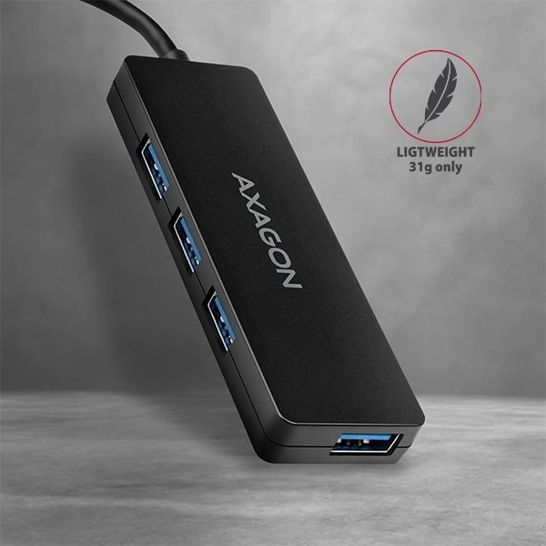 Axagon Slim USB Hub 4-portový USB 3.2 Gen 1 s 14cm Typ-C káblom