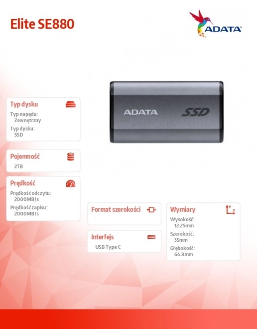 Externý SSD disk SE880 2TB USB3.2 A/C Gen2x2