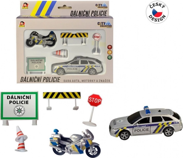 Súprava diaľničnej polície City Collection so zvukom a svetlom