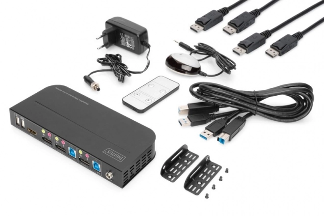 KVM prepínač 2 porty DisplayPort na HDMI 4K
