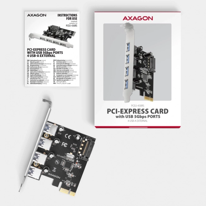 Kontrolér PCIe 4x USB 3.2 GEN 1 s čipsetom Renesas