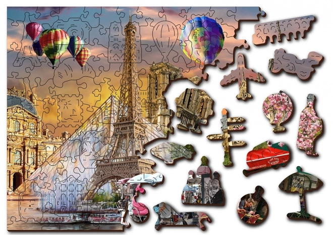 Drevené puzzle Jaro v Paríži 2v1