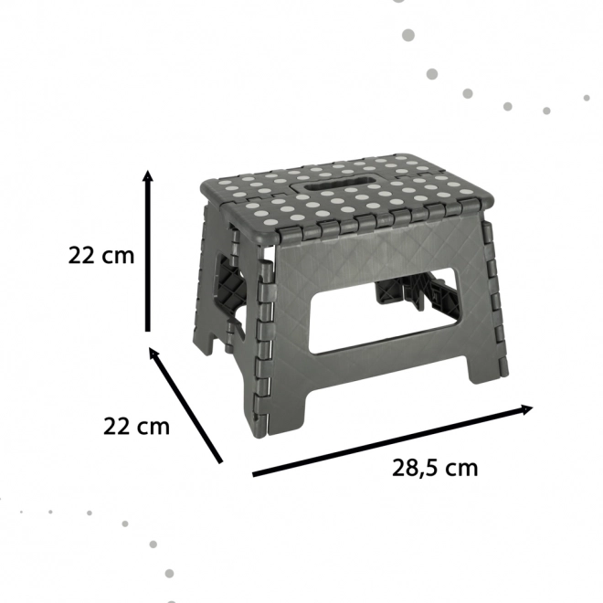 Skladacia protišmyková stolička 22 cm tmavosivá