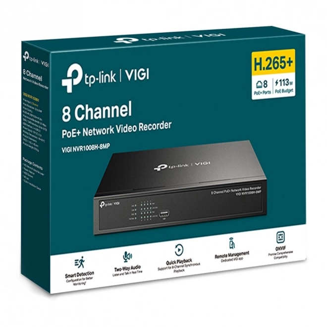 Osemkanálový sieťový videorekordér TP-Link VIGI s PoE+ napájaním